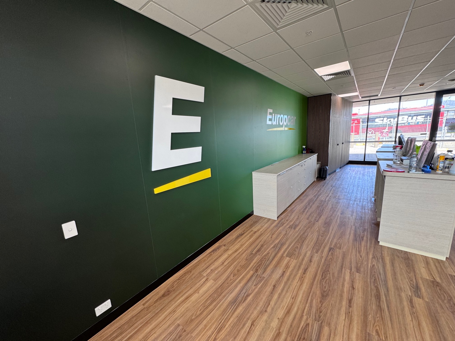 Europcar Hobart branded feature wall